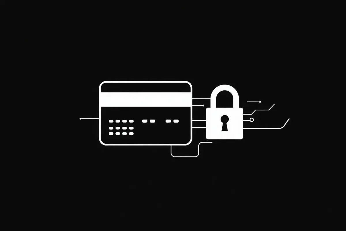 Line-art secure payment gateway illustration