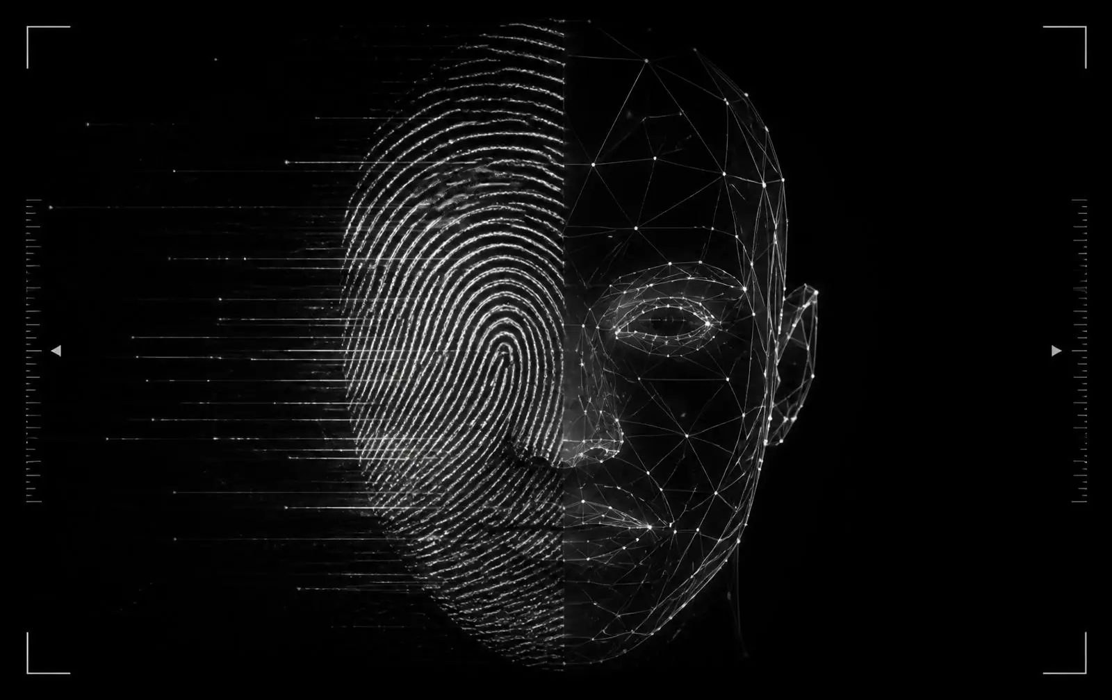 Fingerprint merging into a facial recognition mesh